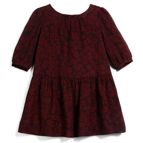 Burberry Tais Leopard-Print Silk Dress in "Claret"